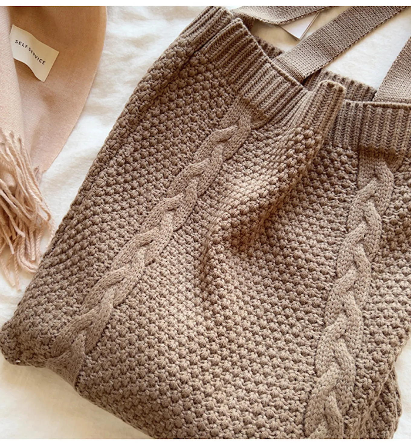 Elena Handbags Retro Twist Knit Shoulder Bag