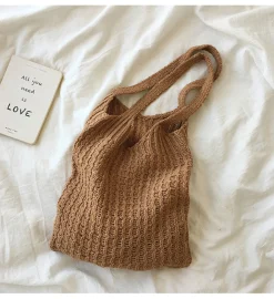 Elena Handbags Retro Twist Cotton Knitted Shoulder Bag