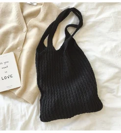 Elena Handbags Retro Twist Cotton Knitted Shoulder Bag