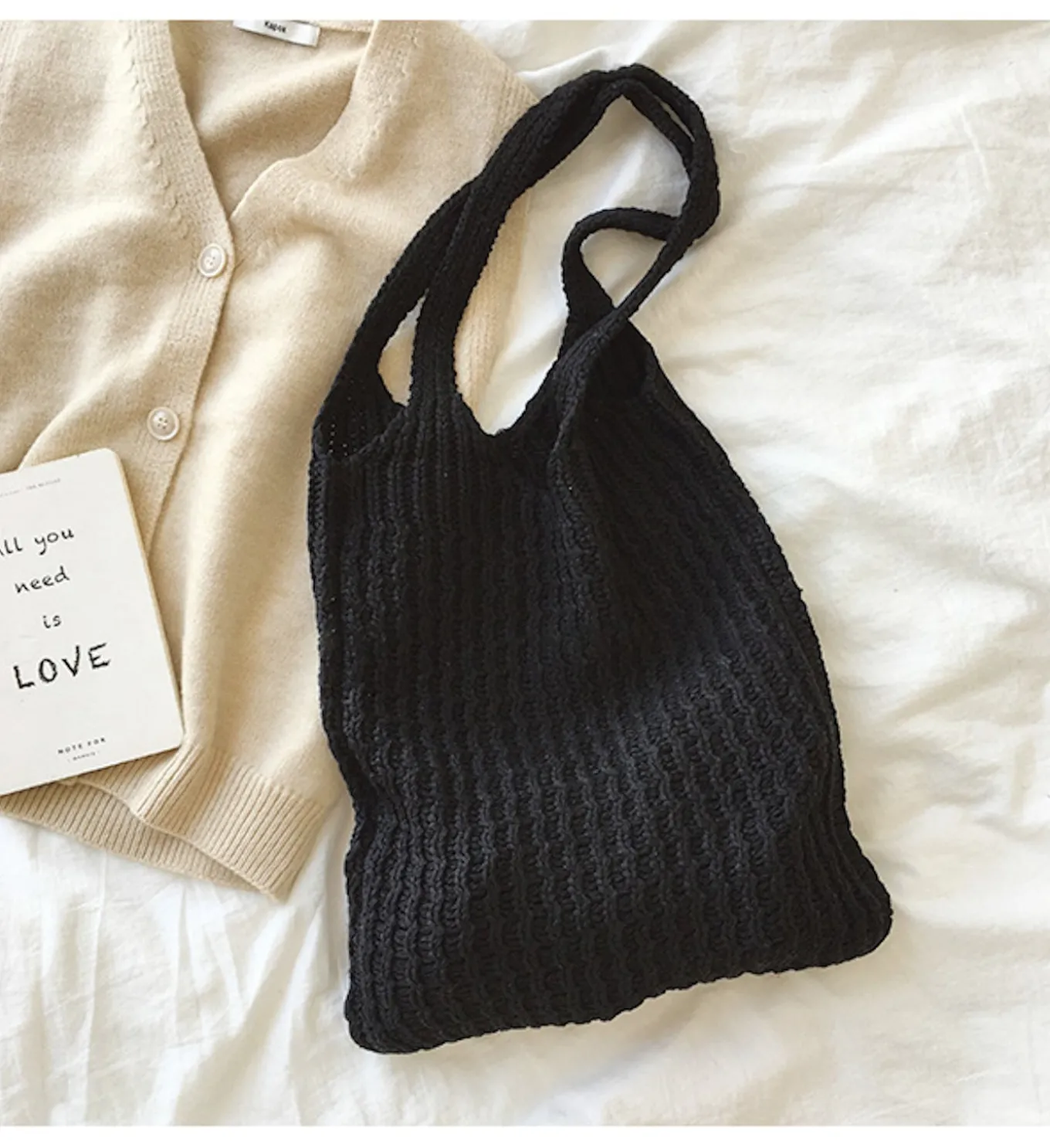 Elena Handbags Retro Twist Cotton Knitted Shoulder Bag