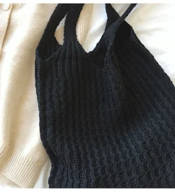 Elena Handbags Retro Twist Cotton Knitted Shoulder Bag