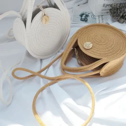 Elena Handbags Round Knit Shoulder Bag