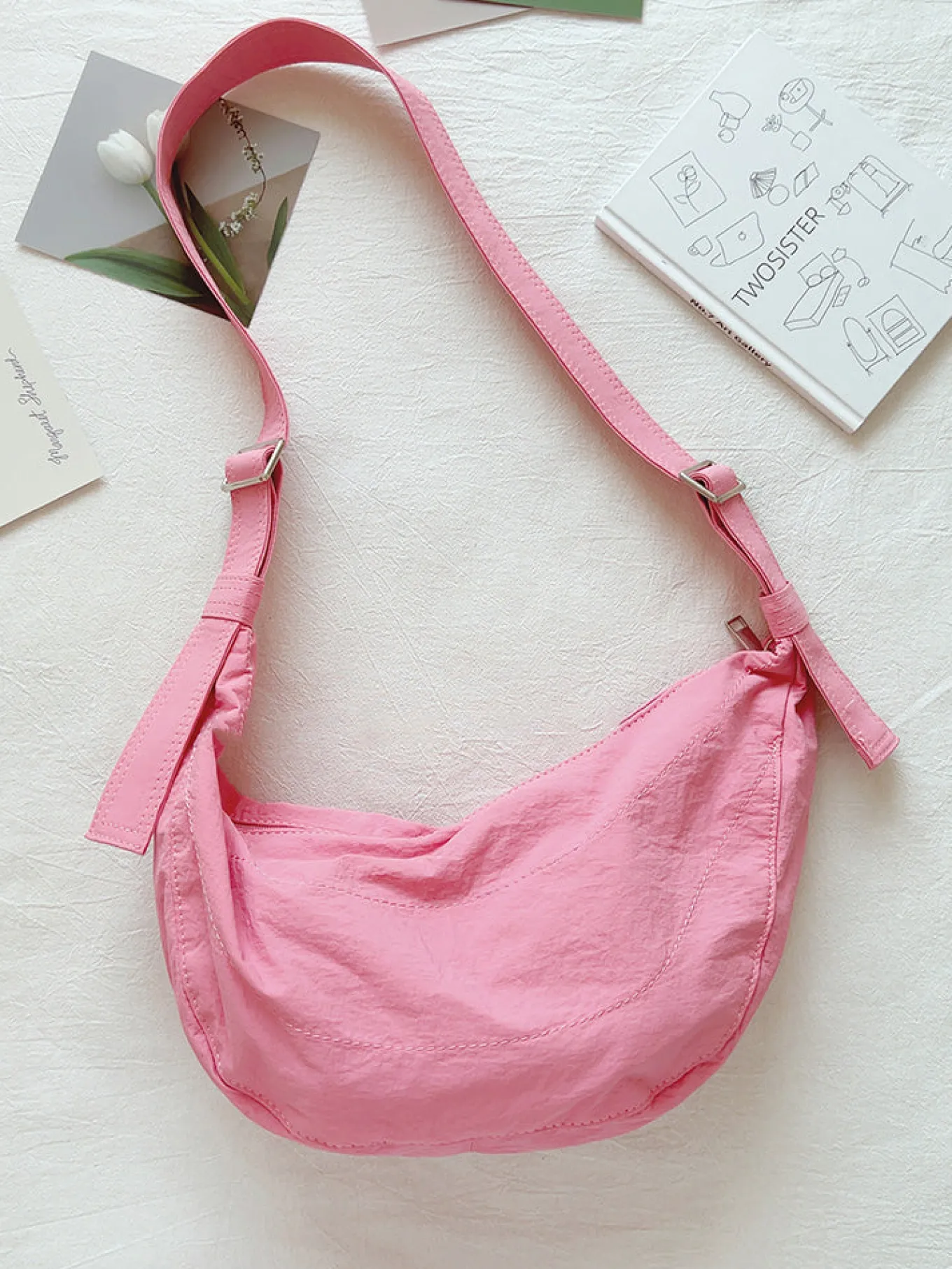 Elena Handbags Round Nylon Fashion Shoulder Bag