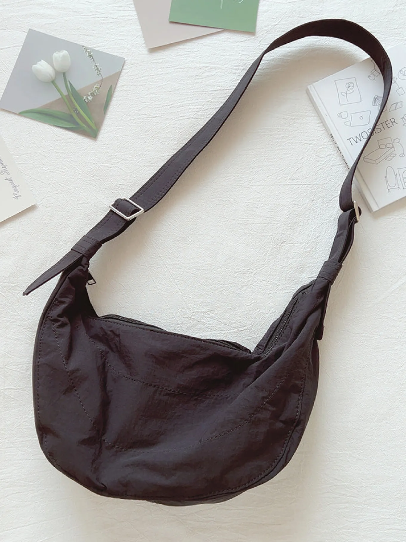Elena Handbags Round Nylon Fashion Shoulder Bag