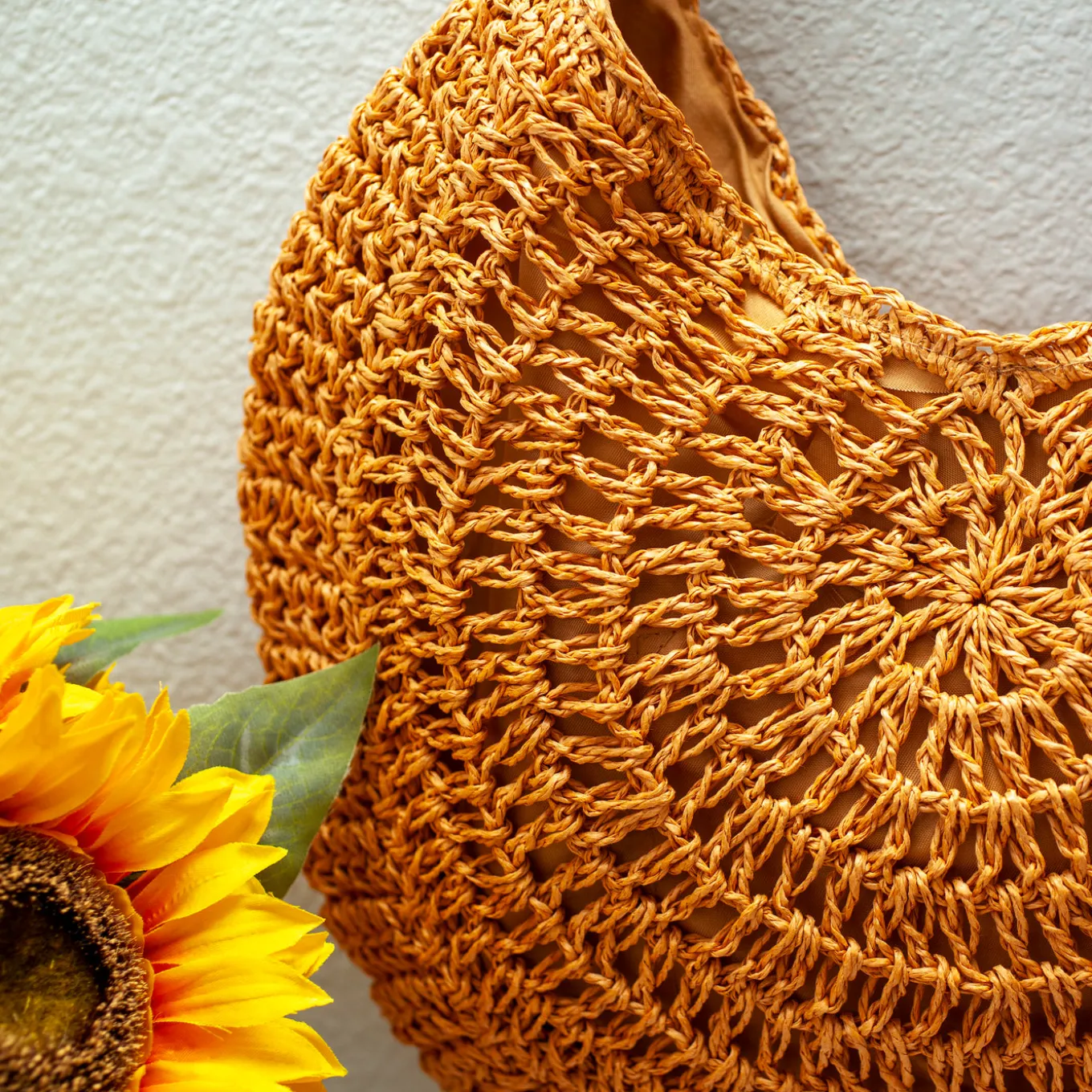 Elena Handbags Round Straw Fashion Tote