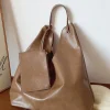 Elena Handbags Simple Leather Tote Bag