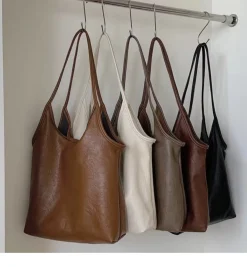 Elena Handbags Simple Leather Tote Bag