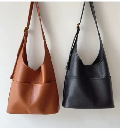Elena Handbags Simple Leather Tote Bag