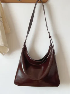 Elena Handbags Simple Leather Tote Bag
