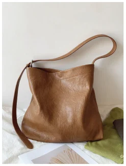 Elena Handbags Simple Leather Tote Bag