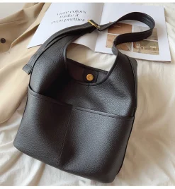 Elena Handbags Simple Leather Tote Bag