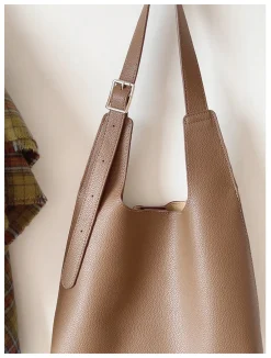 Elena Handbags Simple Leather Tote Bag