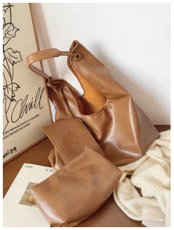 Elena Handbags Simple Leather Tote Bag
