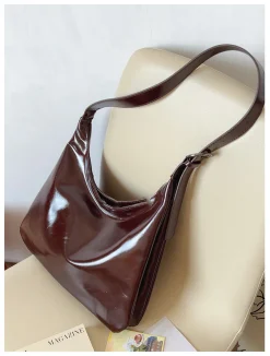 Elena Handbags Simple Leather Tote Bag