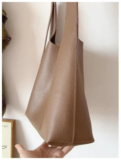 Elena Handbags Simple Leather Tote Bag
