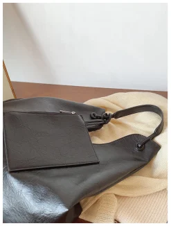 Elena Handbags Simple Leather Tote Bag