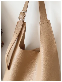 Elena Handbags Simple Leather Tote Bag