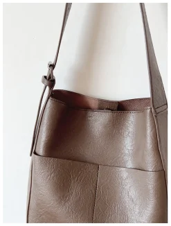 Elena Handbags Simple Leather Tote Bag