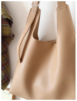 Elena Handbags Simple Leather Tote Bag