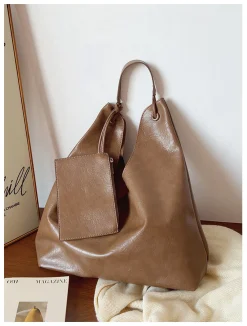 Elena Handbags Simple Leather Tote Bag