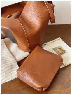 Elena Handbags Simple Leather Tote Bag