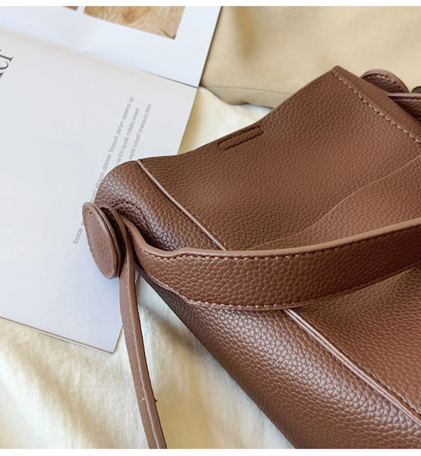 Elena Handbags Simple Leather Camera Sling Bag