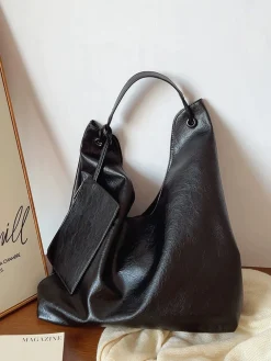 Elena Handbags Simple Leather Tote Bag