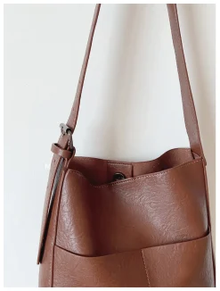 Elena Handbags Simple Leather Tote Bag