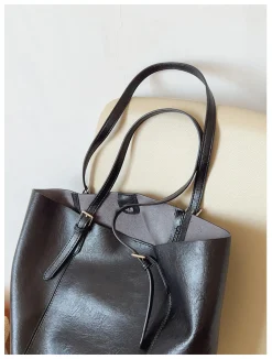 Elena Handbags Simple Leather Tote Bag