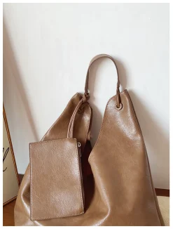Elena Handbags Simple Leather Tote Bag