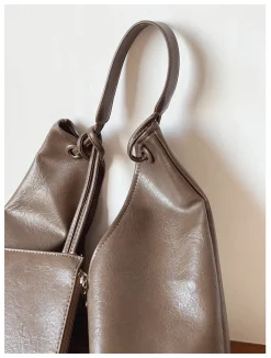 Elena Handbags Simple Leather Tote Bag