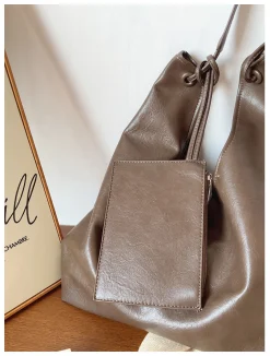 Elena Handbags Simple Leather Tote Bag