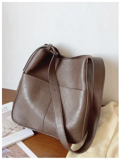 Elena Handbags Simple Leather Tote Bag