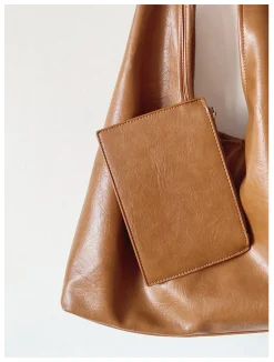 Elena Handbags Simple Leather Tote Bag