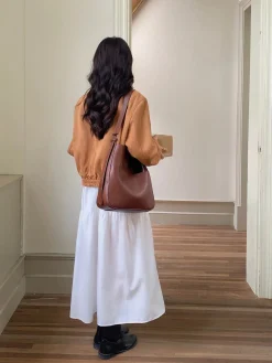 Elena Handbags Simple Leather Tote Bag