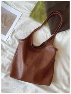 Elena Handbags Simple Leather Tote Bag