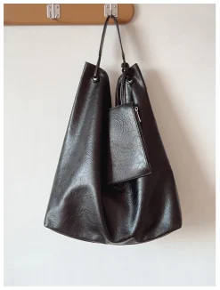 Elena Handbags Simple Leather Tote Bag