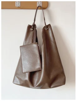 Elena Handbags Simple Leather Tote Bag