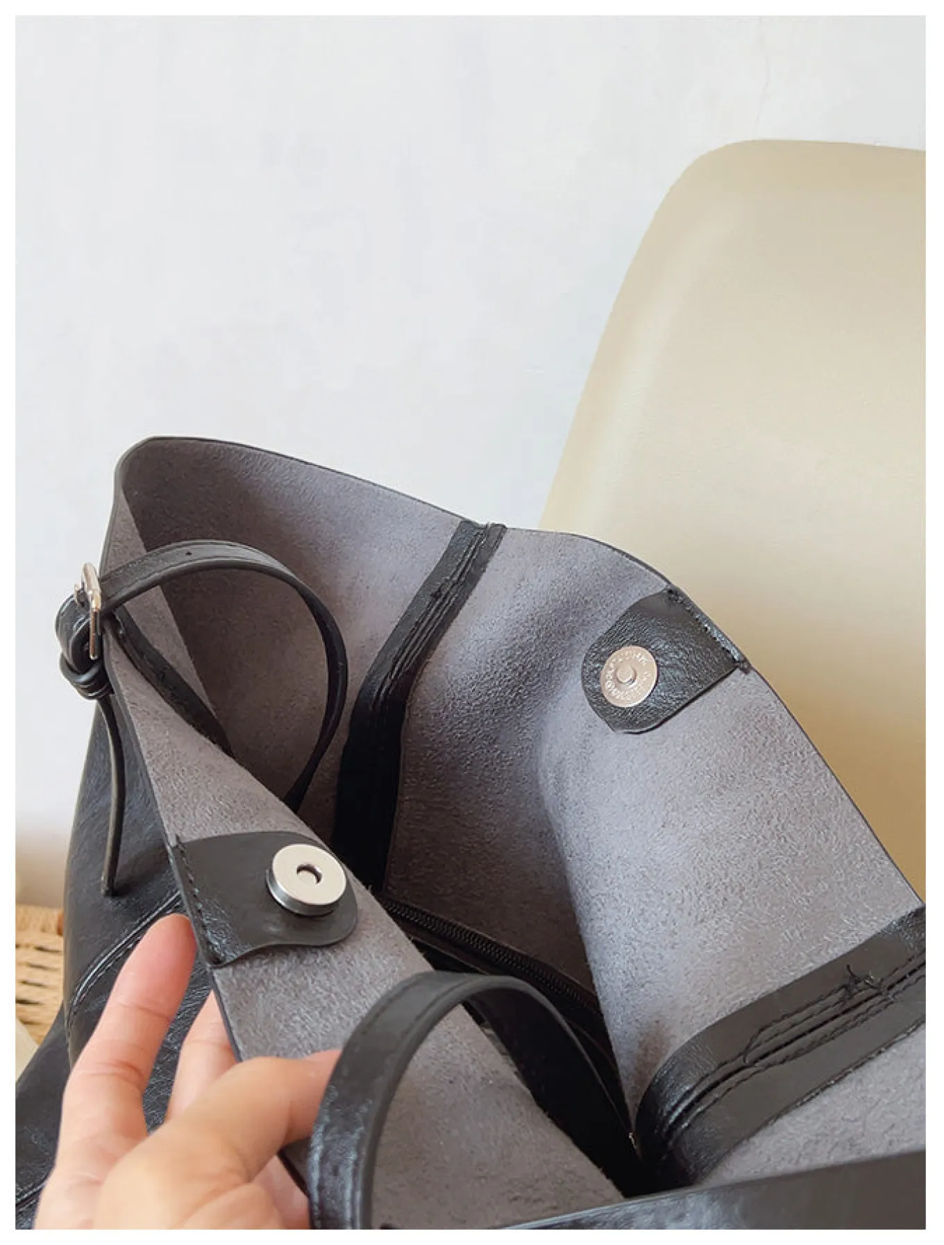 Elena Handbags Simple Leather Tote Bag