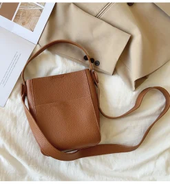 Elena Handbags Simple Leather Camera Sling Bag