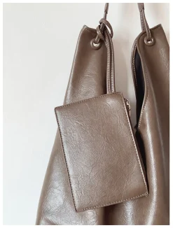 Elena Handbags Simple Leather Tote Bag