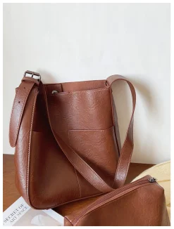 Elena Handbags Simple Leather Tote Bag
