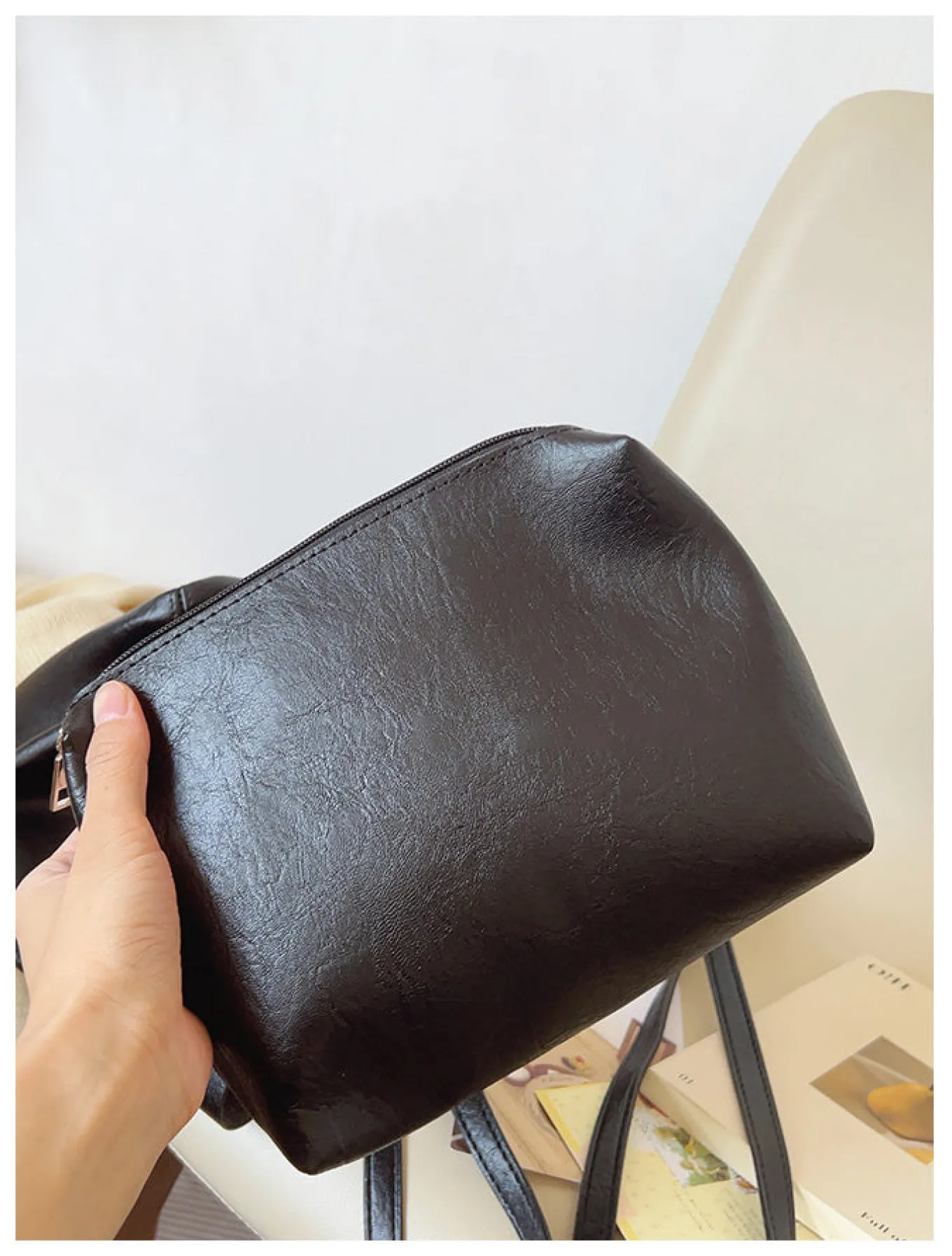 Elena Handbags Simple Leather Tote Bag