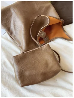 Elena Handbags Simple Leather Tote Bag