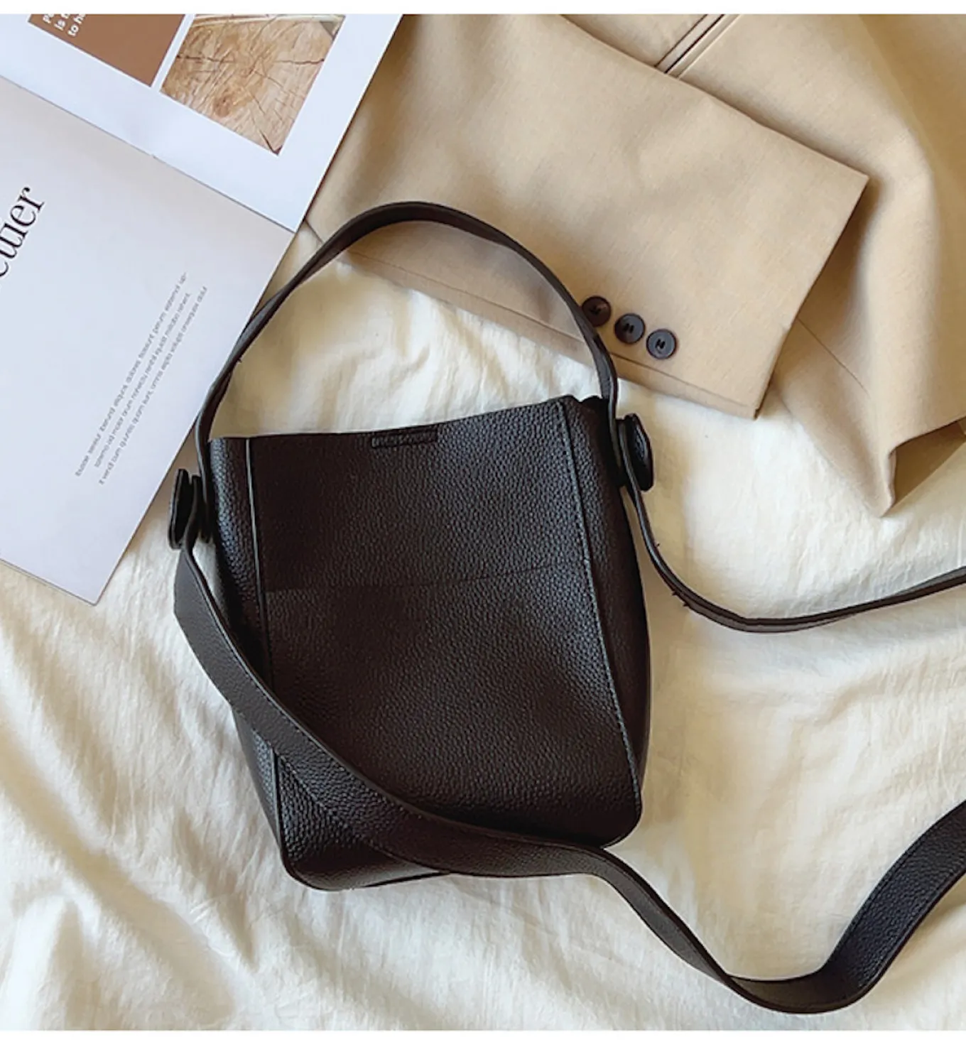Elena Handbags Simple Leather Camera Sling Bag