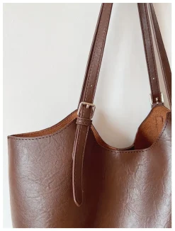 Elena Handbags Simple Leather Tote Bag