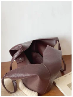 Elena Handbags Simple Leather Tote Bag
