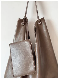 Elena Handbags Simple Leather Tote Bag
