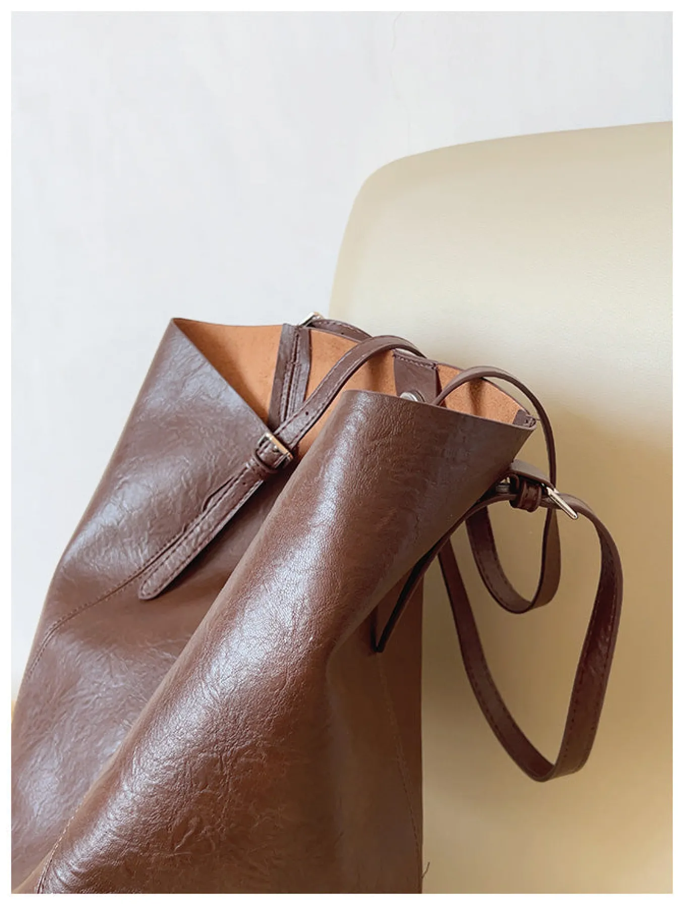 Elena Handbags Simple Leather Tote Bag