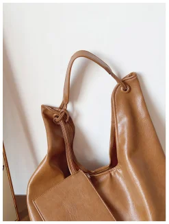 Elena Handbags Simple Leather Tote Bag